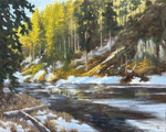 Günter Schwarz "Kamptal bei Zwettl" - Öl auf Leinwand, 40x50cm